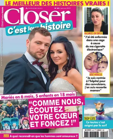 Closer C’est Leur Histoire N°42 – Mai-Juin 2019 - Magazines