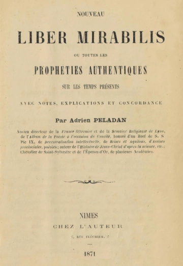 Nouveau Liber Mirabilis - Avec notes, explications et concordance (1871) -