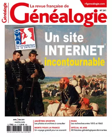 La Revue Française De Généalogie N°241 – Avril-Mai 2019 - Magazines