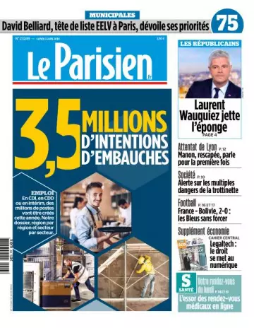 Le Parisien du Lundi 3 Juin 2019 - Journaux