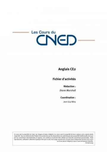 Cours CNED Anglais CE2 (pdf + MP3)